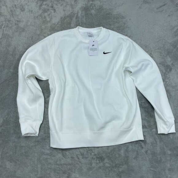 Nike Mens White Sweatshirt Large Lightweight Crewneck a1126 - Picture 1 of 8